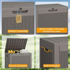 31 Gallon Outdoor Storage Box 2 Pack All-Weather Deck Box - Image 3