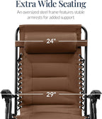Best Choice Products Oversized Padded Zero Gravity Chair, Folding Outdoor Patio - Image 3