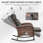 3 Pieces Zero Gravity Wicker Patio Rocking Recliner Chairs Set of 2 - Image 6