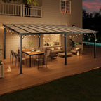 10x20FT Lean to Gazebo Pergola Patio Outdoor Pergolas Gazebos | Wall Mount - Image 3