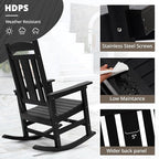 LUE BONA Outdoor Rocking Chairs Set of 4, Weather Resistant HDPS Poly Rocker - Image 5