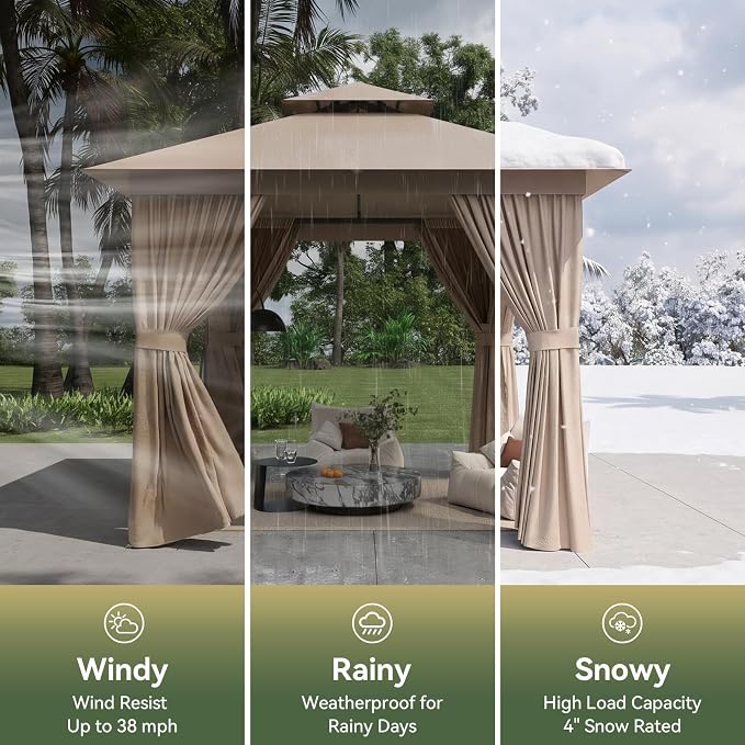 8'x8' Gazebo, Metal Frame Canopy - Image 5