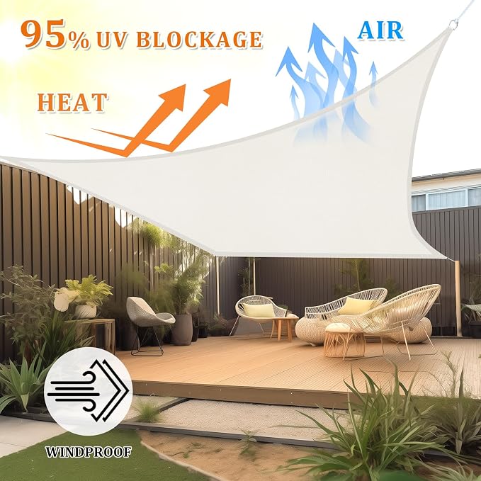 Shade&Beyond 9'x9' Sun Shade Sail Canopy Square, UV Block Breathable Curved - Image 2
