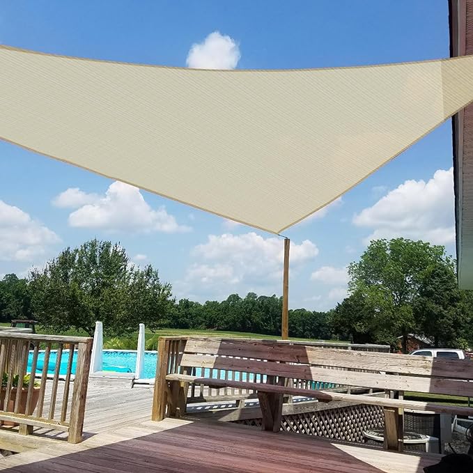 Windscreen4less 5' x 5' x 5' Sun Shade Sail Triangle Outdoor Canopy Cover UV by Windscreen4less
