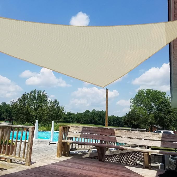 Windscreen4less 23' x 23' x 23' Sun Shade Sail Triangle Outdoor Canopy Cover UV by Windscreen4less