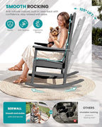 SERWALL Outdoor Rocking Chair Set of 2, Oversized Rocker - Image 3