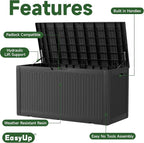 120 Gallon Outdoor Storage Box Waterproof, UV Resistant Resin Deck Box - Image 6