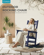 Oversized Outdoor Rocking Chair, HDPE Patio Rockers, Deep Navy Blue | High Back - Image 3