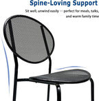 Patio Dining Chairs Set of 2, Metal Mesh Patio Furniture Set - Image 3