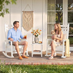 SERWALL Outdoor Rocking Chair Set of 2, Oversized Rocker - Image 8