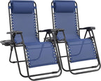 Sweetcrispy Zero Gravity Chairs Set of 2, Outdoor Folding Reclining Lounge Chair by Sweetcrispy
