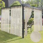 Semi Voile Beige Sheer Outdoor Curtains by HolidayIdeas