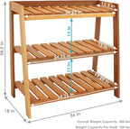 Sunnydaze Outdoor Meranti Wood 3-Tiered Garden Shelf - Image 3