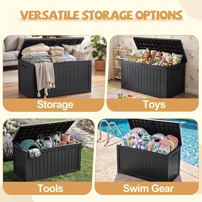 Outdoor Storage Box Waterproof, 300 Gal Gen 2 Resin Deck Box - Image 3