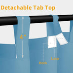 Easy-Going Outdoor Patio Curtains 2 Panels, 54x120 inch, Sky Blue | Privacy - Image 2