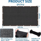 90% Sun Shade Cloth with Grommets, 20 x 30 FT Pergola Shade Cover Canopy - Image 6