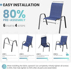 Patio Dining Chairs Set of 4, Outdoor Stackable Chairs, Pool Deck - Image 7