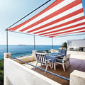 ColourTree TAPR0810 Custom Size 7' x 23' Red & White Stripes Sun Shade Sail by ColourTree