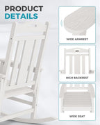 Oversized Outdoor Rocking Chairs, High Back Patio Rockers - Image 6