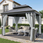 Outdoor Curtains Waterproof W52 x L95 Inch Greyish White, 1 Panel | Thermal - Image 2