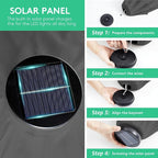 JEAREY 9' Patio Umbrella with Solar Lights, LED Umbrella, Dark Gray | Outdoor - Image 3