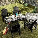Stackable Set, 2 Chairs with 47in Table, All-Weather HDPE, 380 lbs Each + - Image 4