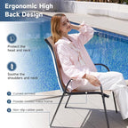 Amopatio Patio Chairs Set of 6, Outdoor Stackable Dining Chairs - Image 4