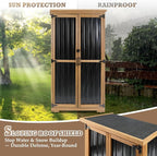 Outdoor Storage Cabinet with Shelves, Weatherproof Stylish Shed - Image 6