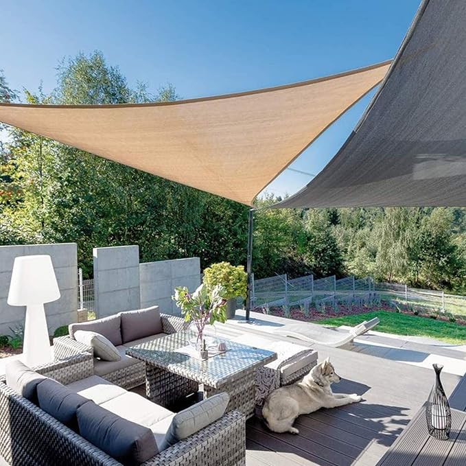 Sun Shade Sail 10' x 10' x 10' Sand Triangle Shade Canopy | Outdoor sun shade - Image 4
