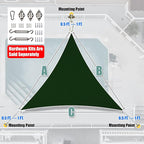 Amgo Custom Size 16' x 16' x 16' Green Triangle Sun Shade Sail UPF50+ AGTAPT12 - Image 6
