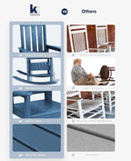Oversized Outdoor Rocking Chair Set of 4, HDPE Patio Rockers - Image 8