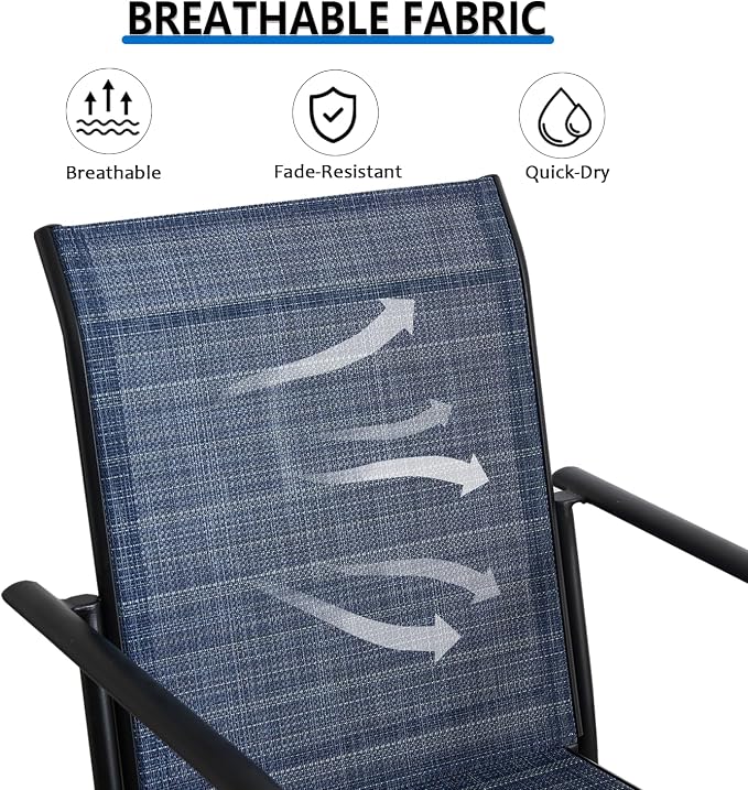 Outdoor Dining Chairs Set of 2, Stackable Patio Chairs - Image 5