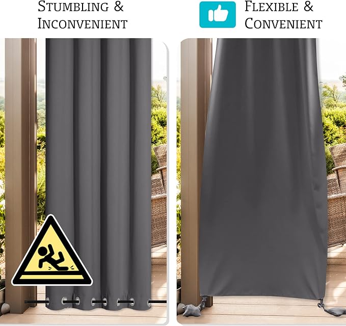 RYB HOME Outdoor Curtains for Patio Waterproof, Windproof - Image 3