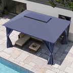 10'x13' Outdoor Gazebo, Heavy Duty Metal Frame Patio Canopy - Image 4