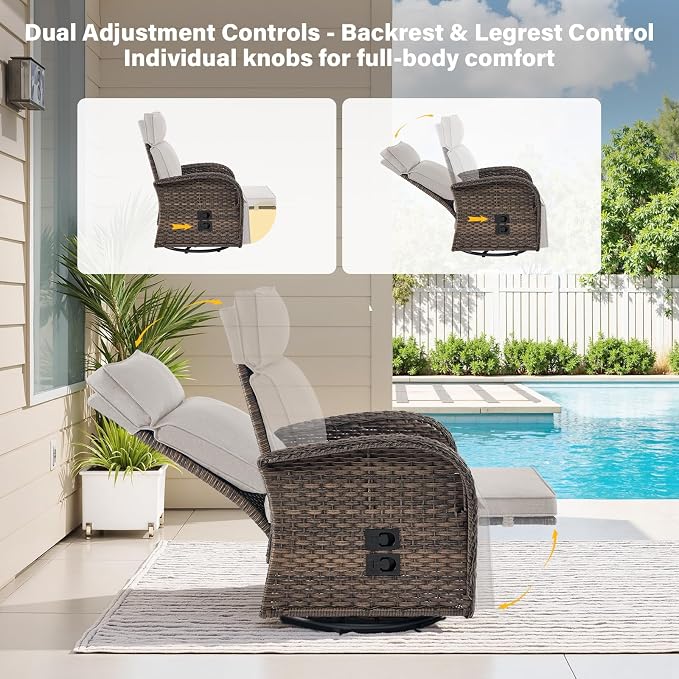 5 Piece Wicker Patio Furniture Set - Image 4