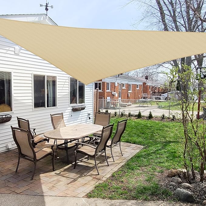 Windscreen4less 14' x 14' x 14' Sun Shade Sail Triangle Outdoor Canopy Cover UV by Windscreen4less