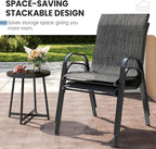 Patio Dining Chairs Set of 4, Outdoor High Stacking Chairs - Image 4