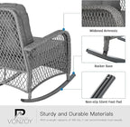 Patio Furniture Set 3 Pieces, Wicker Outdoor Rocking Bistro Set, Backyard or - Image 4