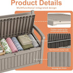 100 Gallon Outdoor Storage Bench Deck Box Waterproof Resin Lockable UV - Image 6