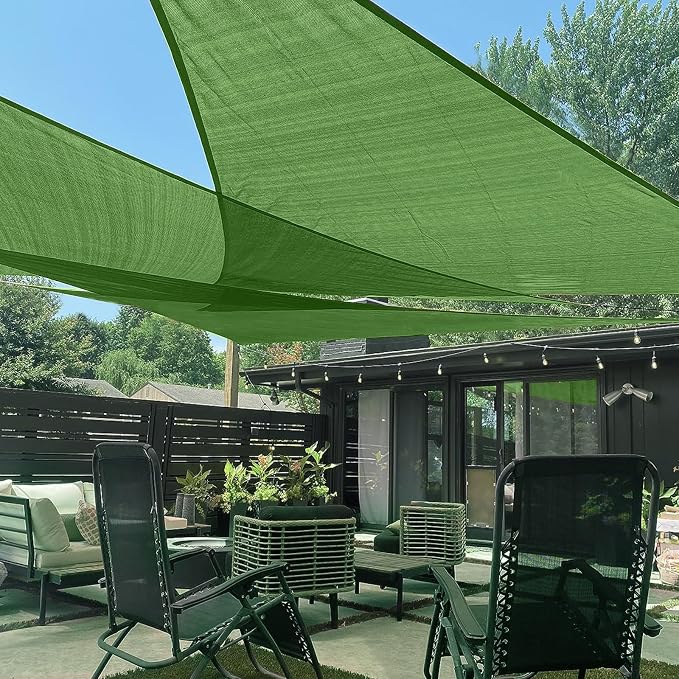 LOVE STORY Custom Size 12' x 14' x 18.4' Sun Shade Sail, Piquant Green | HDPE by LOVESTORY