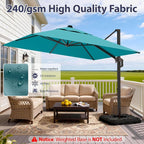 10' X 10' Patio Umbrella Cantilever Outdoor Rectangle Umbrella - Image 6