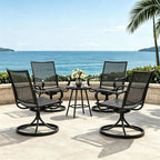 Outdoor Patio Dining Chairs Set of 4, All-Weather Metal Mesh Chairs by Unknown