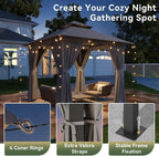 8'x8' Gazebo, Metal Frame Canopy - Image 8