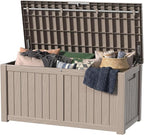 150 Gallon Outdoor Deck Box, Lockable Waterproof Outdoor Storage Boxes by MAIUSCOLI