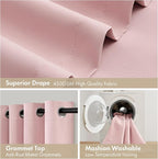 MIULEE Light Pink 100% Blackout Short Curtains - Image 7