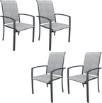 DIFY Patio Chairs Set of 4, Stackable Outdoor Dining Chairs by DIFY