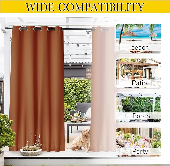 NICETOWN 2 PCs Waterproof Outdoor Curtains - Image 7