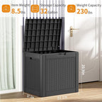 32 Gallon Outdoor Storage Box, Large Resin Deck Box - Image 2