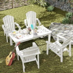 Stackable Set, 4 Chairs with 47in Table, All-Weather HDPE, 4 Stackable - Image 3
