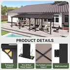 Aoxun 24’x10’ Gazebo with Aluminum Frame & Polycarbonate Panel, Outdoor Patio - Image 3